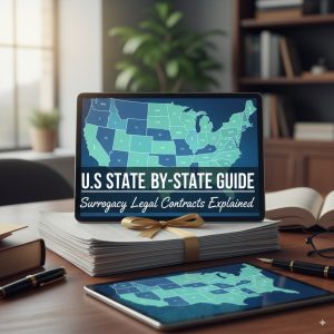 Babytree Surrogacys tablet guide helps explain surrogacy legal contracts in each U.S. state for easy understanding.